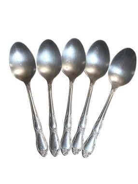 Set of 5 Vintage Stainless Steel Oneida Fenway (Daydream) Soup Spoons
